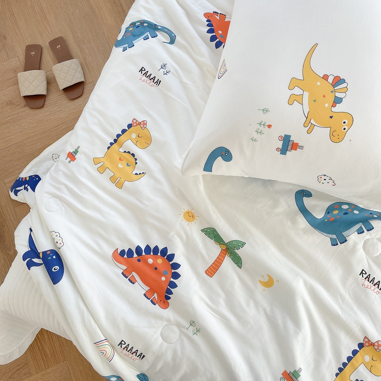 91家纺网 家纺一手货源 找家纺 咏绒家纺工厂店 厂家直销网销爆款花型永不断货2025春夏新款A类牛奶针织棉大豆夏被（长期款） 侏罗纪