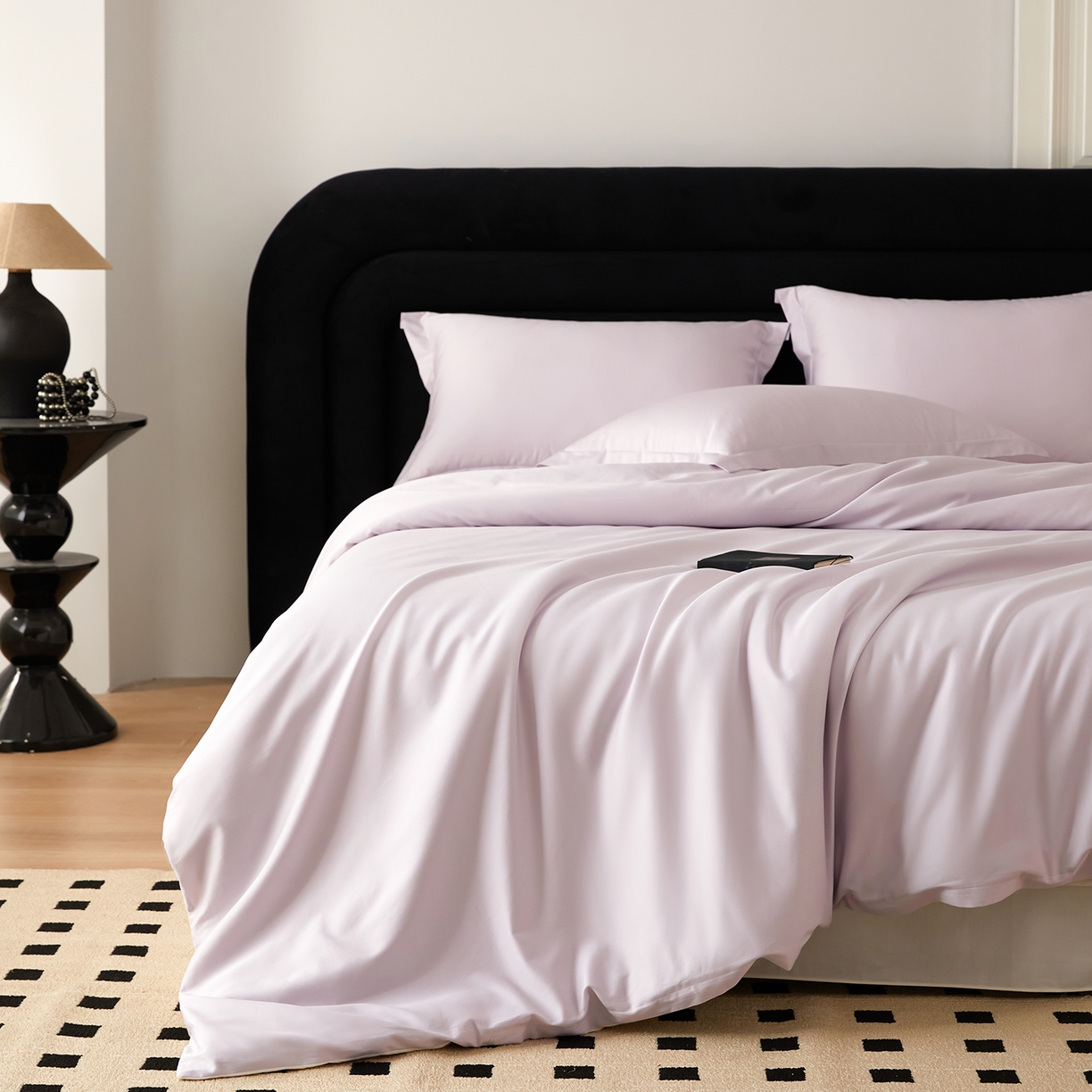 91家纺网 家纺一手货源 找家纺 梧桐树 2026新款60S纯色全棉纯棉长绒棉系列四件套 60S纯色长绒棉-紫米