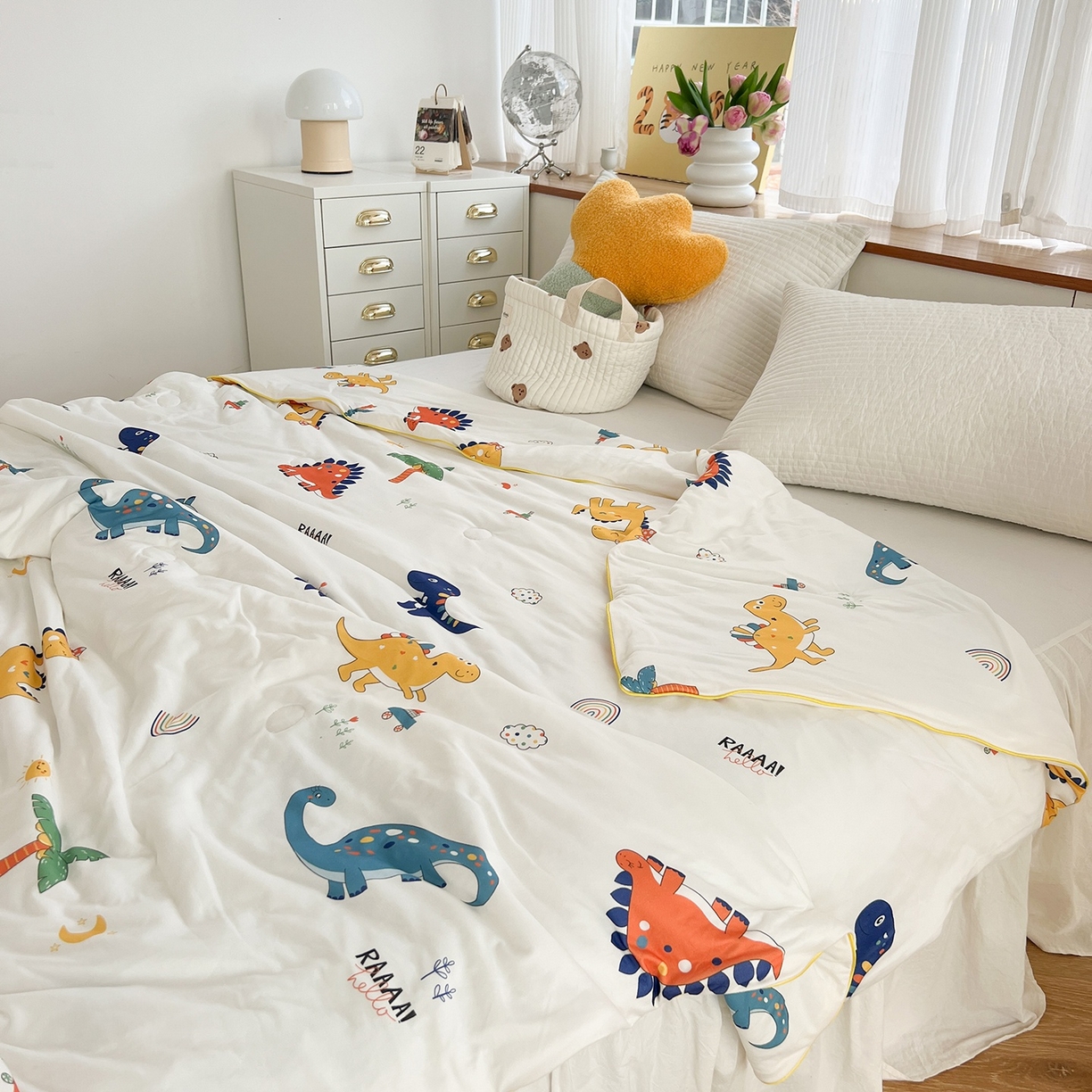 91家纺网 家纺一手货源 找家纺 咏绒家纺工厂店 厂家直销网销爆款花型永不断货2025春夏新款A类牛奶针织棉大豆夏被（长期款） 侏罗纪