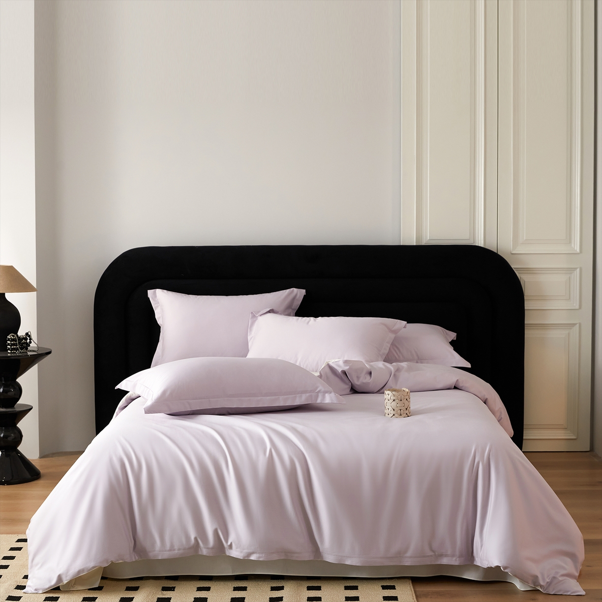 91家纺网 家纺一手货源 找家纺 梧桐树 2026新款60S纯色全棉纯棉长绒棉系列四件套 60S纯色长绒棉-紫米