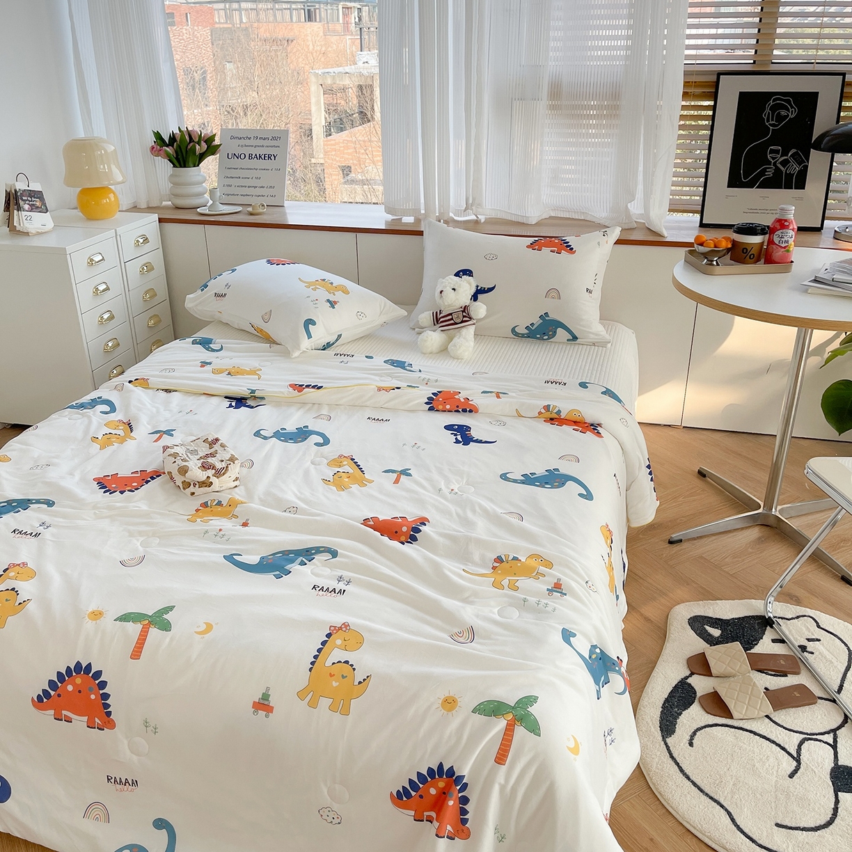 91家纺网 家纺一手货源 找家纺 咏绒家纺工厂店 厂家直销网销爆款花型永不断货2025春夏新款A类牛奶针织棉大豆夏被（长期款） 侏罗纪