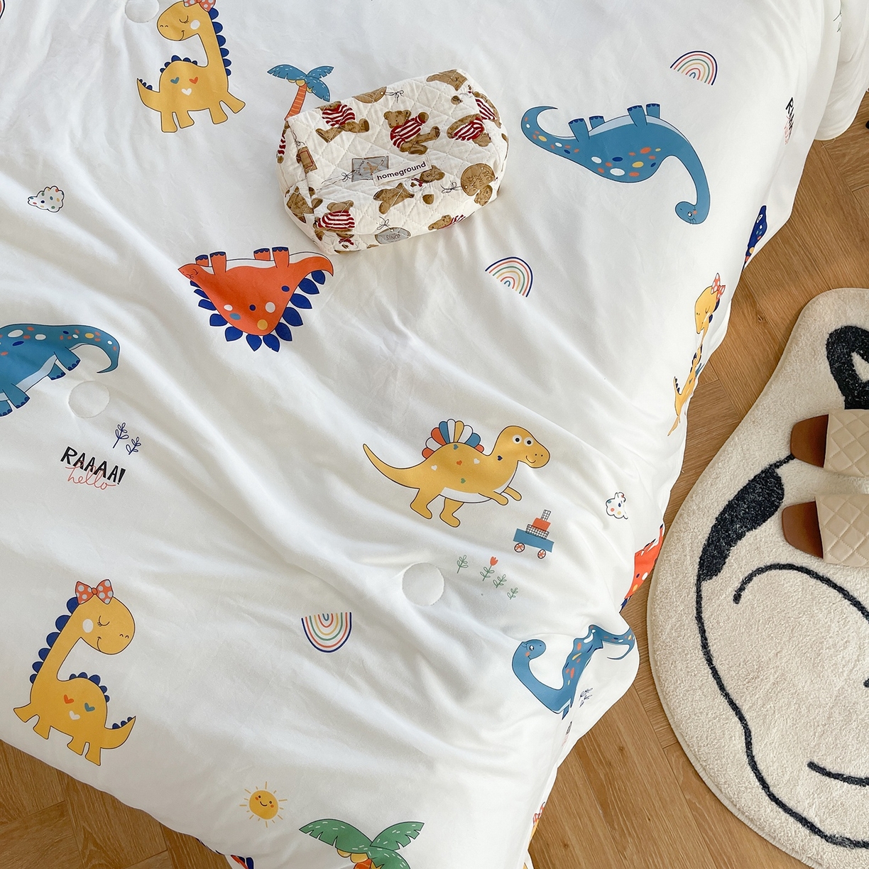 91家纺网 家纺一手货源 找家纺 咏绒家纺工厂店 厂家直销网销爆款花型永不断货2025春夏新款A类牛奶针织棉大豆夏被（长期款） 侏罗纪