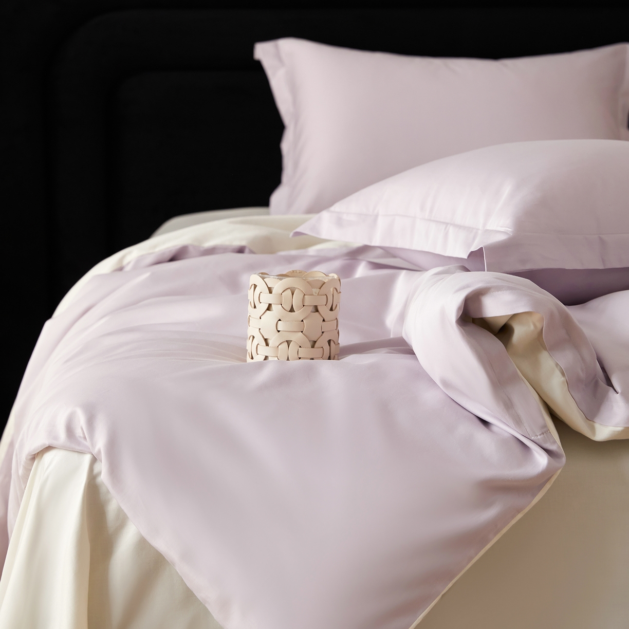 91家纺网 家纺一手货源 找家纺 梧桐树 2026新款60S纯色全棉纯棉长绒棉系列四件套 60S纯色长绒棉-紫米