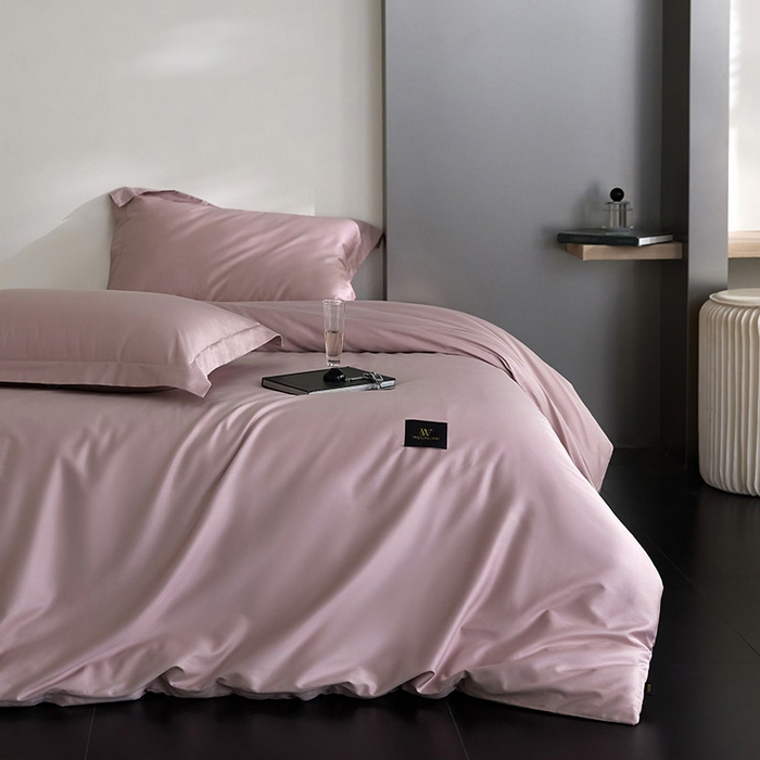 91家纺网 家纺一手货源 找家纺 梧桐树 2026新款60S纯色全棉纯棉长绒棉系列四件套 60S纯色长绒棉-纯色优雅紫