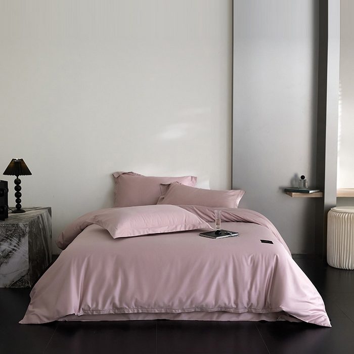 91家纺网 家纺一手货源 找家纺 梧桐树 2026新款60S纯色全棉纯棉长绒棉系列四件套 60S纯色长绒棉-纯色优雅紫