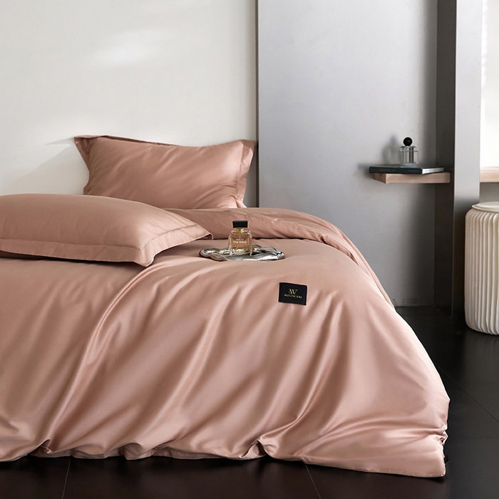 91家纺网 家纺一手货源 找家纺 梧桐树 2026新款60S纯色全棉纯棉长绒棉系列四件套 60S纯色长绒棉-纯色豆沙粽