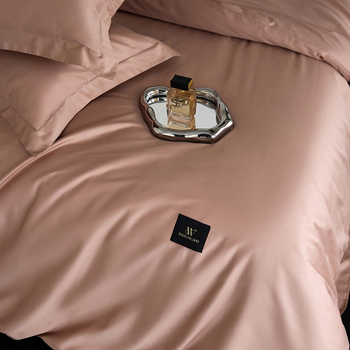 91家纺网 家纺一手货源 找家纺 梧桐树 2026新款60S纯色全棉纯棉长绒棉系列四件套 60S纯色长绒棉-纯色豆沙粽