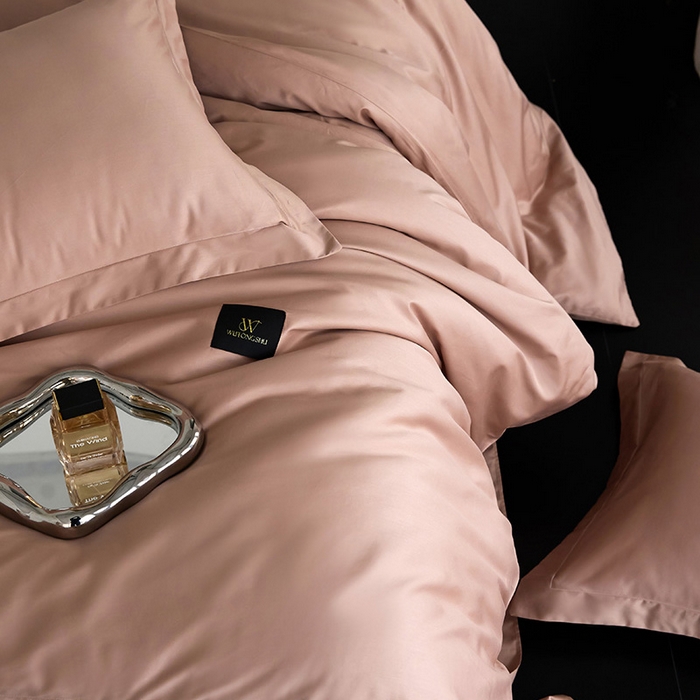 91家纺网 家纺一手货源 找家纺 梧桐树 2026新款60S纯色全棉纯棉长绒棉系列四件套 60S纯色长绒棉-纯色豆沙粽