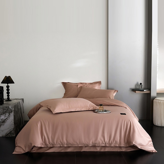 91家纺网 家纺一手货源 找家纺 梧桐树 2026新款60S纯色全棉纯棉长绒棉系列四件套 60S纯色长绒棉-纯色豆沙粽