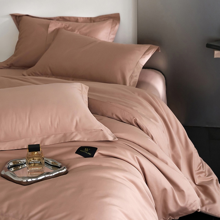 91家纺网 家纺一手货源 找家纺 梧桐树 2026新款60S纯色全棉纯棉长绒棉系列四件套 60S纯色长绒棉-纯色豆沙粽