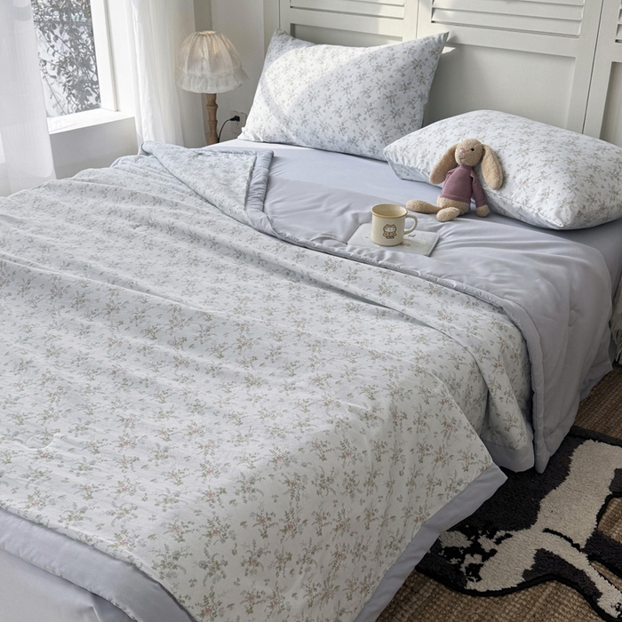 91家纺网 家纺一手货源 找家纺 盛凡家纺 2026新款小清新抗菌夏被夏凉被空调被被子被芯夏被四件套 川纱蓝