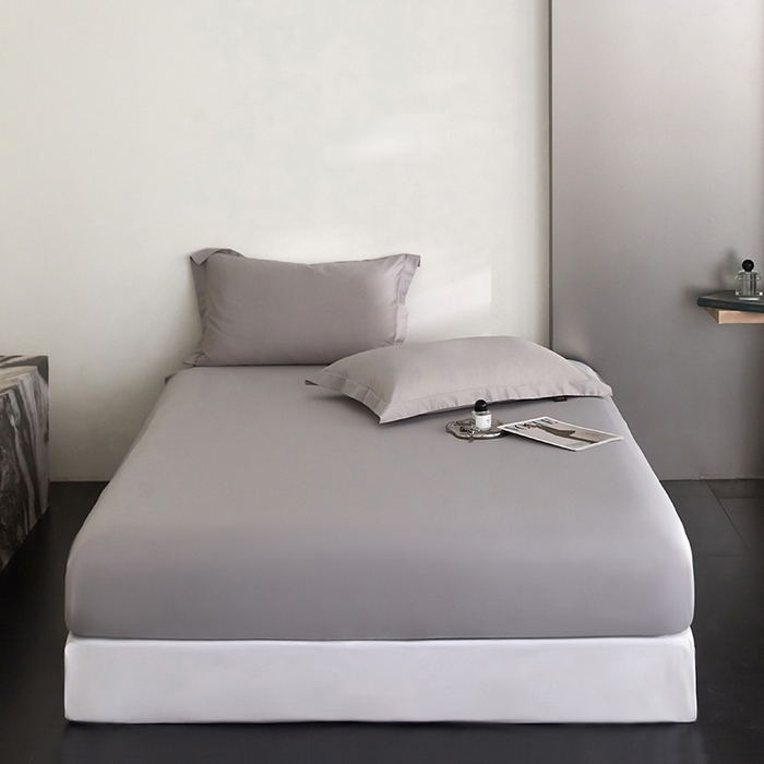 91家纺网 家纺一手货源 找家纺 梧桐树 2026新款60S全棉纯棉纯色长绒棉系列单床笠单品床笠单件 床笠银灰