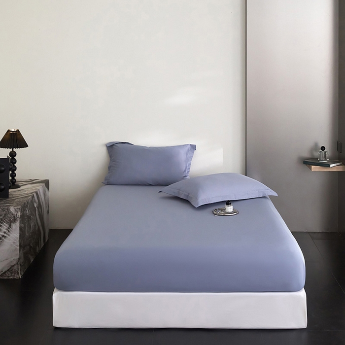 91家纺网 家纺一手货源 找家纺 梧桐树 2026新款60S全棉纯棉纯色长绒棉系列单床笠单品床笠单件 床笠宾利蓝