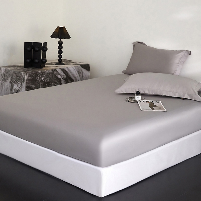 梧桐树 2026新款60S全棉纯棉纯色长绒棉系列单床笠单品床笠单件 床笠银灰