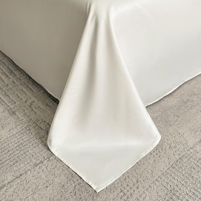 91家纺网 家纺一手货源 找家纺 金牛座家纺 2026新款贡缎亮丝提花刺绣四件套-蝶韵 蝶韵-奶白