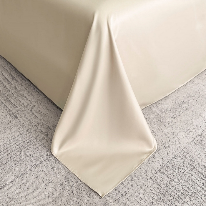 91家纺网 家纺一手货源 找家纺 金牛座家纺 2026新款贡缎亮丝提花刺绣四件套-蝶韵 蝶韵-香槟