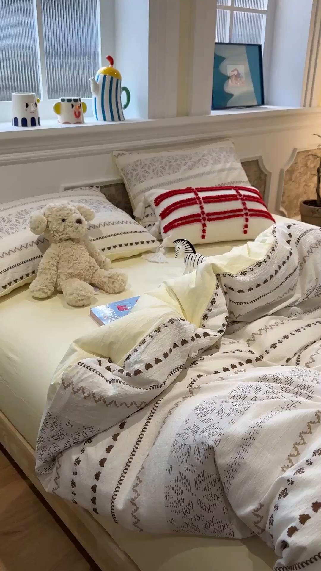 91家纺网 家纺一手货源 找家纺 盼季家纺 2026新款简单款105g泡芙棉印花四件套-费尔岛 费尔岛系列-多米诺