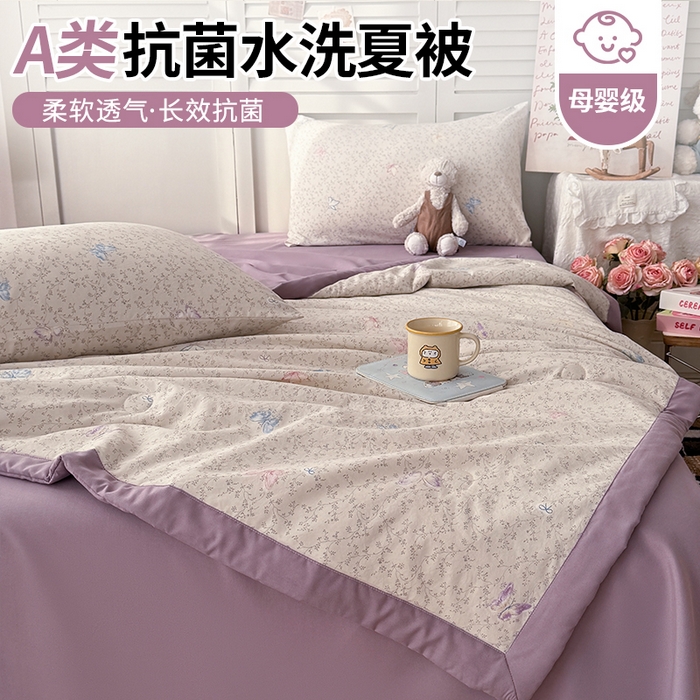 盛凡家纺 2026新款小清新抗菌夏被夏凉被空调被被子被芯夏被四件套 蝶影翩翩