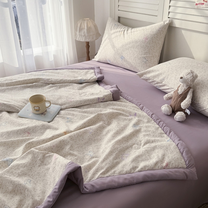 91家纺网 家纺一手货源 找家纺 盛凡家纺 2026新款小清新抗菌夏被夏凉被空调被被子被芯夏被四件套 蝶影翩翩