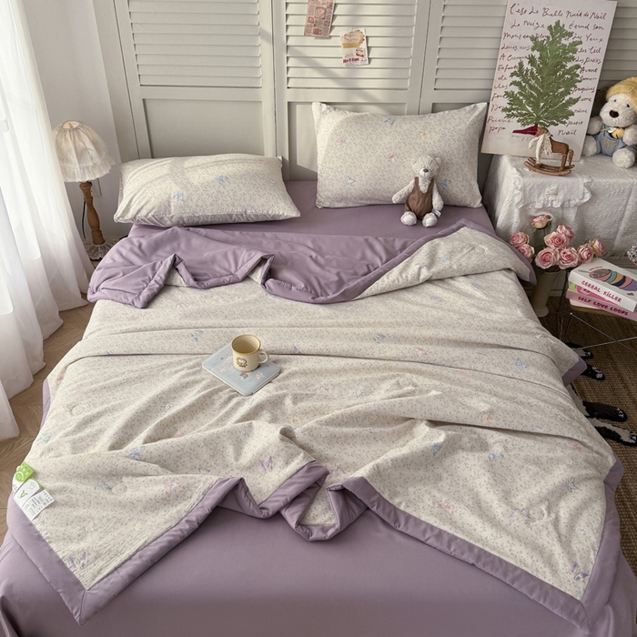 91家纺网 家纺一手货源 找家纺 盛凡家纺 2026新款小清新抗菌夏被夏凉被空调被被子被芯夏被四件套 蝶影翩翩