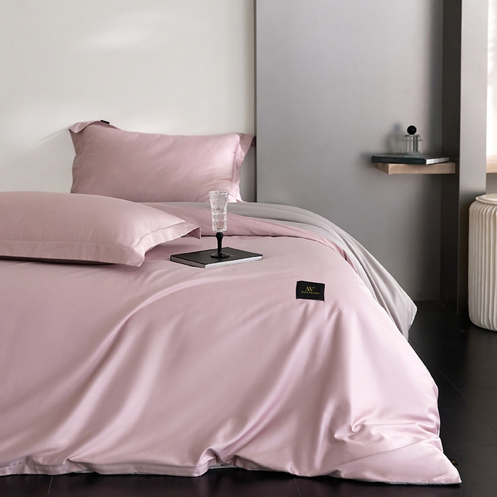 91家纺网 家纺一手货源 找家纺 梧桐树 2026新款60S纯色全棉纯棉长绒棉系列四件套 60S纯色长绒棉-优雅紫+银灰