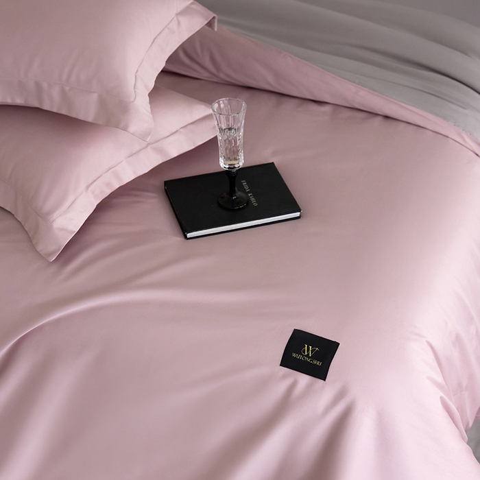 91家纺网 家纺一手货源 找家纺 梧桐树 2026新款60S纯色全棉纯棉长绒棉系列四件套 60S纯色长绒棉-优雅紫+银灰