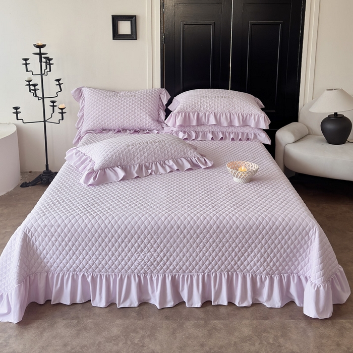 91家纺网 家纺一手货源 找家纺 豪美鑫 2026新款绗缝绣花四件套-可可小姐系列 可可小姐-淡紫色