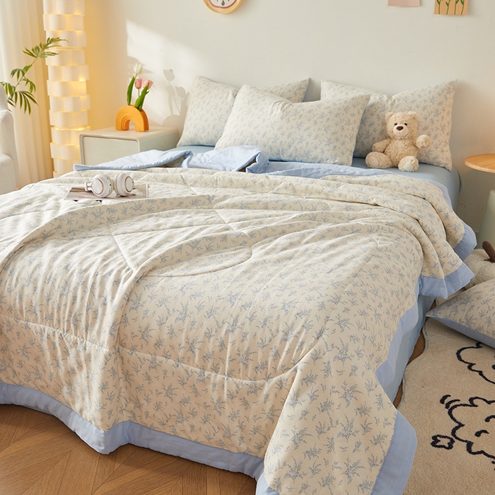 91家纺网 家纺一手货源 找家纺 铺尚美家纺 2026新款全棉双层纱夏被被子被芯 诺言