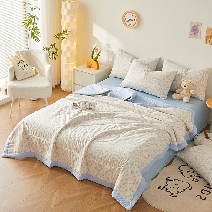 91家纺网 家纺一手货源 找家纺 铺尚美家纺 2026新款全棉双层纱夏被被子被芯 诺言