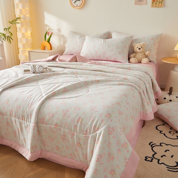 91家纺网 家纺一手货源 找家纺 铺尚美家纺 2026新款全棉双层纱夏被被子被芯 米兰