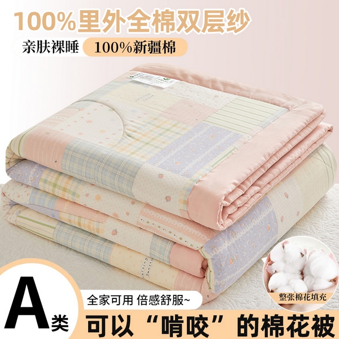 91家纺网 家纺一手货源 找家纺 （总）铺尚美家纺 2026新款全棉双层纱夏被被子被芯