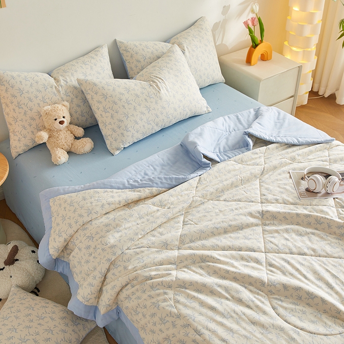 91家纺网 家纺一手货源 找家纺 铺尚美家纺 2026新款全棉双层纱夏被被子被芯 诺言