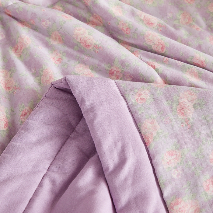 91家纺网 家纺一手货源 找家纺 铺尚美家纺 2026新款全棉双层纱夏被被子被芯 罗曼 紫