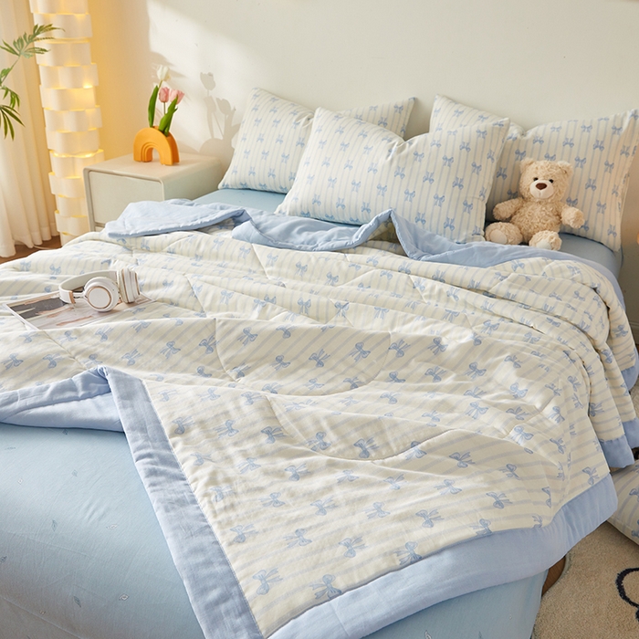 91家纺网 家纺一手货源 找家纺 铺尚美家纺 2026新款全棉双层纱夏被被子被芯 好丽友