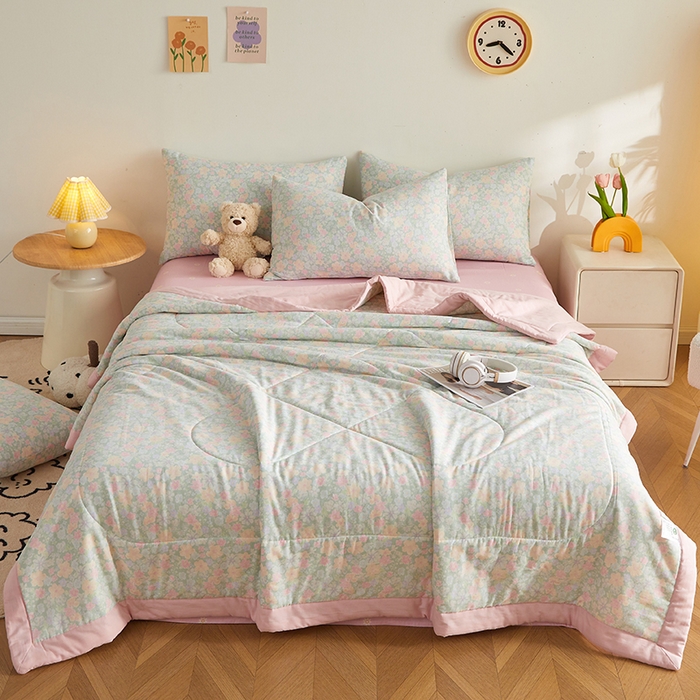 91家纺网 家纺一手货源 找家纺 铺尚美家纺 2026新款全棉双层纱夏被被子被芯 花千朵