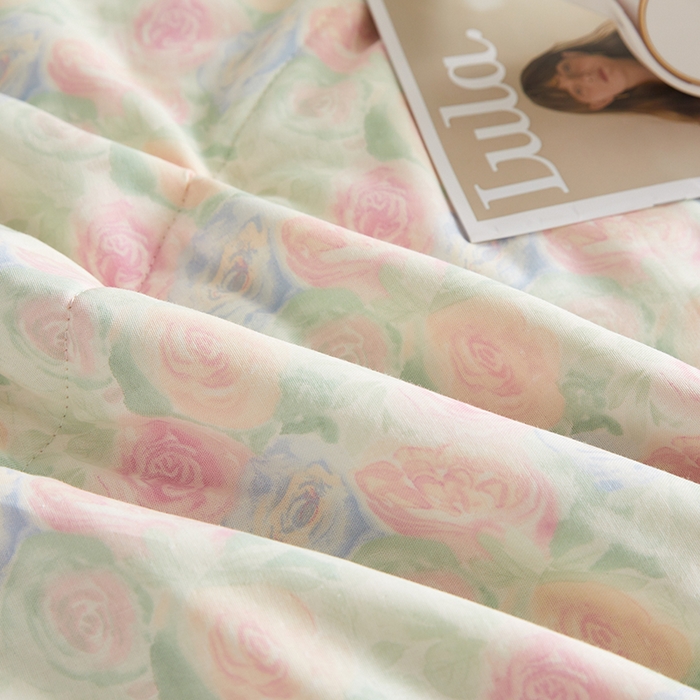 91家纺网 家纺一手货源 找家纺 铺尚美家纺 2026新款全棉双层纱夏被被子被芯 春晓 绿