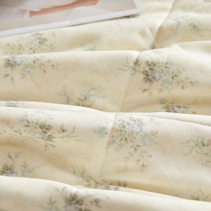 91家纺网 家纺一手货源 找家纺 铺尚美家纺 2026新款全棉双层纱夏被被子被芯 柒月绿