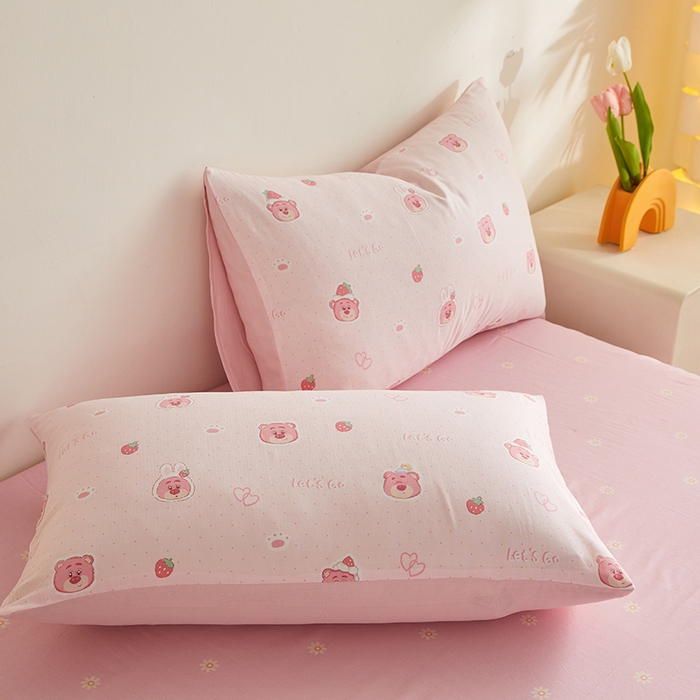 91家纺网 家纺一手货源 找家纺 铺尚美家纺 2026新款全棉双层纱夏被被子被芯 草莓熊