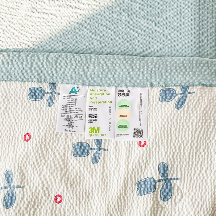 91家纺网 家纺一手货源 找家纺 默忆 2026新款A类泡泡棉夏被泡芙棉印花夏被四件套空调被夏凉被 郁金小屋