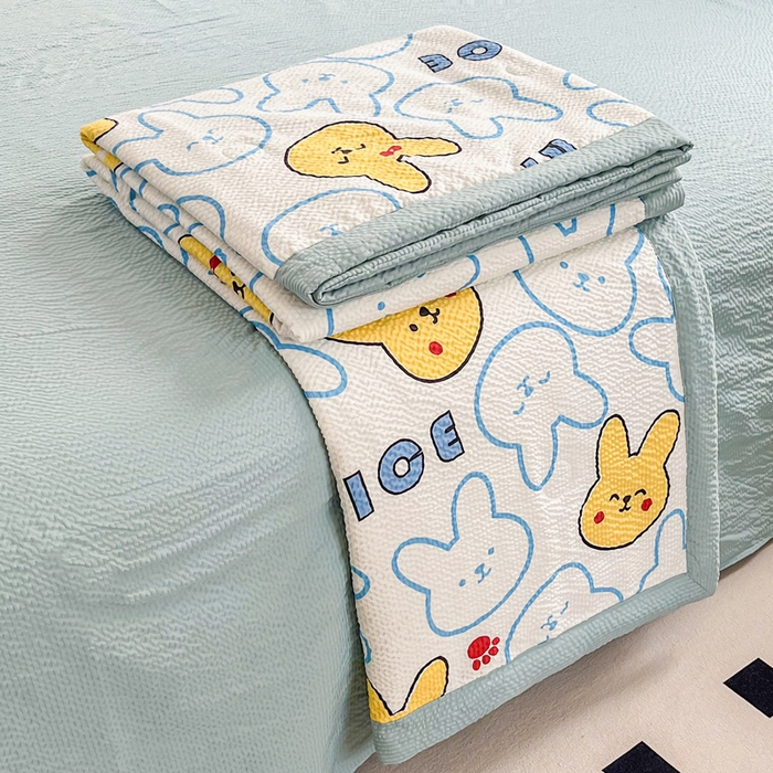 91家纺网 家纺一手货源 找家纺 默忆 2026新款A类泡泡棉夏被泡芙棉印花夏被四件套空调被夏凉被 奈斯兔