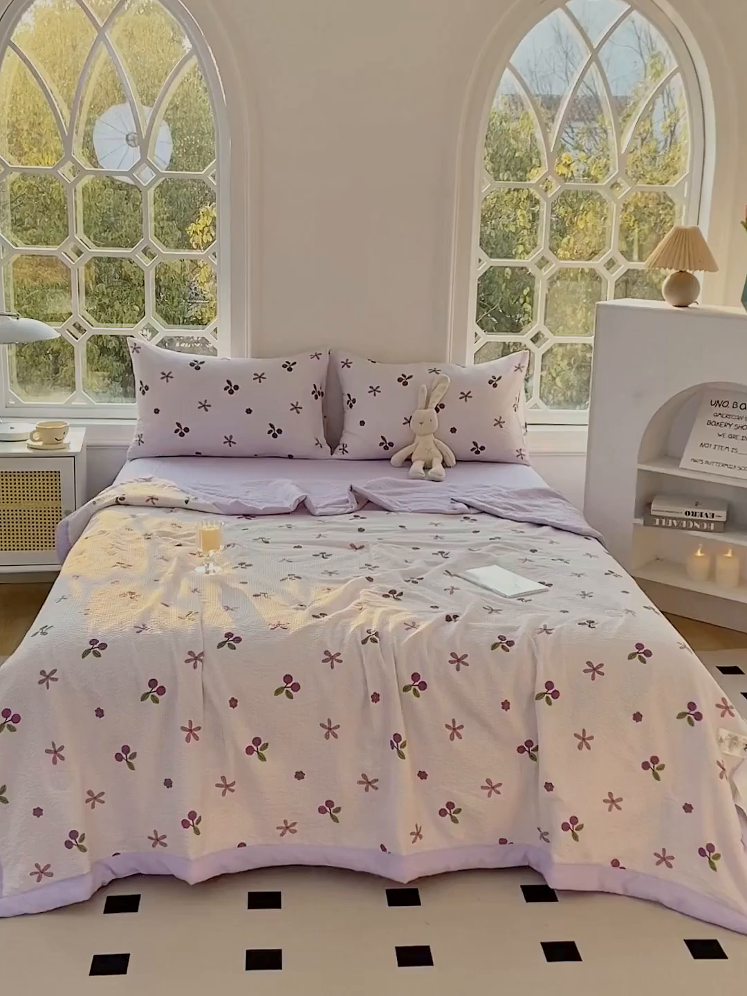 91家纺网 家纺一手货源 找家纺 默忆 2026新款A类泡泡棉夏被泡芙棉印花夏被四件套空调被夏凉被 夏日樱桃