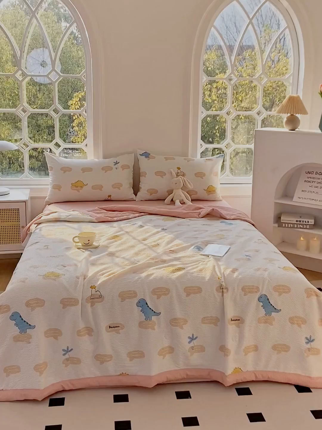 91家纺网 家纺一手货源 找家纺 默忆 2026新款A类泡泡棉夏被泡芙棉印花夏被四件套空调被夏凉被 恐龙世界