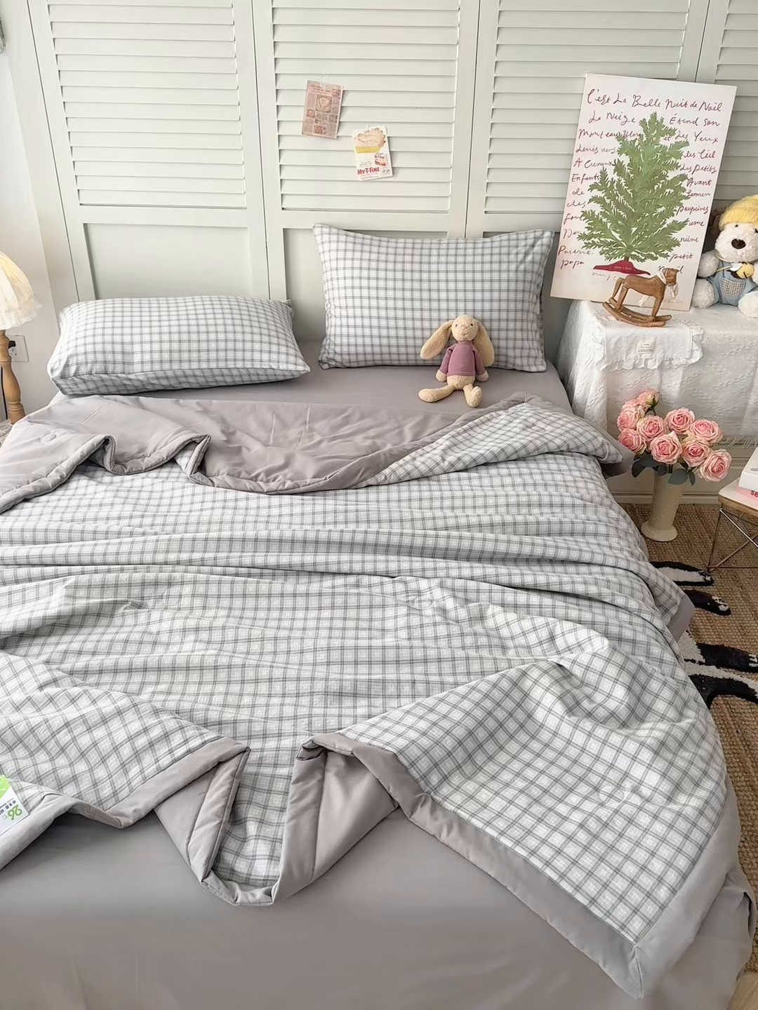 91家纺网 家纺一手货源 找家纺 盛凡家纺 2026新款小清新抗菌夏被夏凉被空调被被子被芯夏被四件套 林间花漾