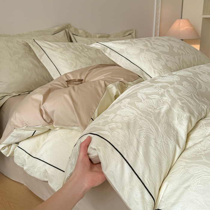 91家纺网 家纺一手货源 找家纺 （总）首尔家纺 2026新款浮雕提花色织全棉四件套