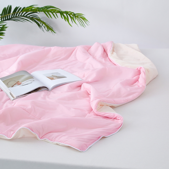 91家纺网 家纺一手货源 找家纺 默忆 2026新款瓜瓜凉感夏被 被子被芯 粉玉色