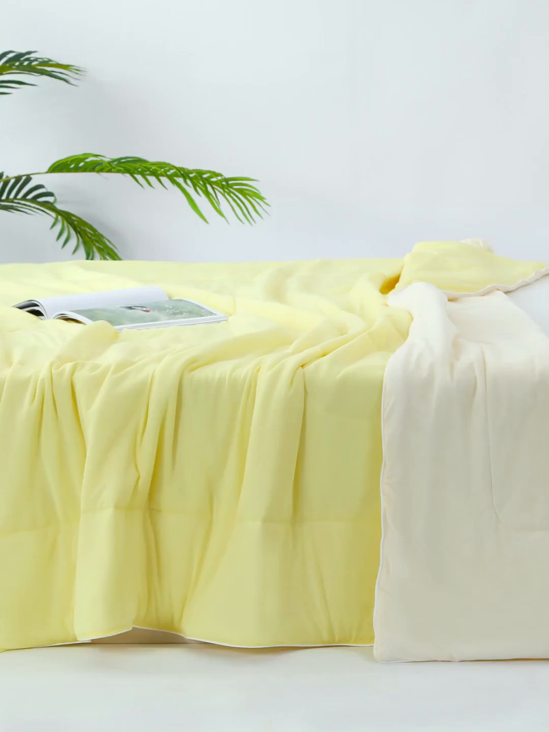 91家纺网 家纺一手货源 找家纺 默忆 2026新款瓜瓜凉感夏被 被子被芯 柠檬黄