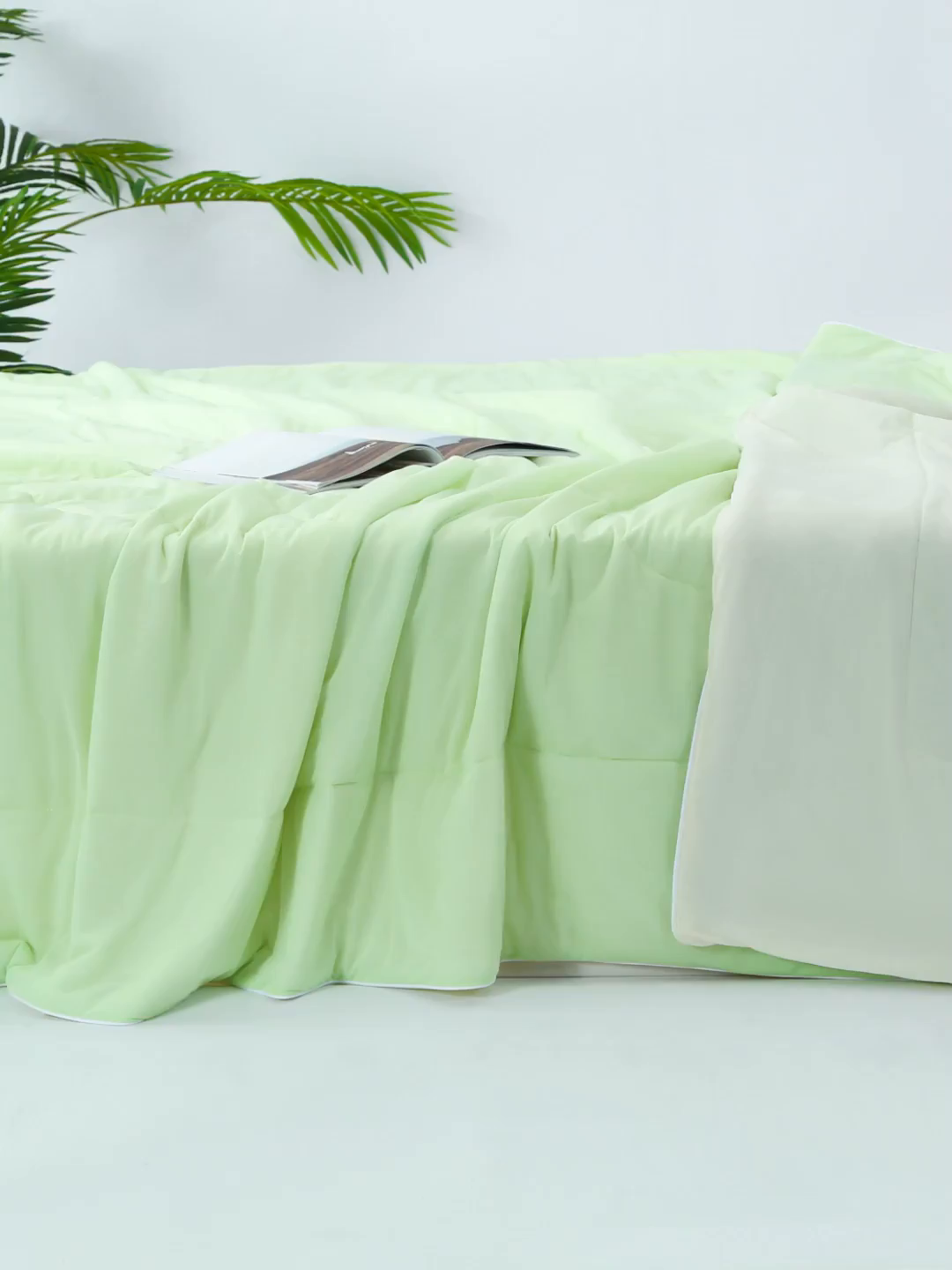 91家纺网 家纺一手货源 找家纺 默忆 2026新款瓜瓜凉感夏被 被子被芯 果绿色