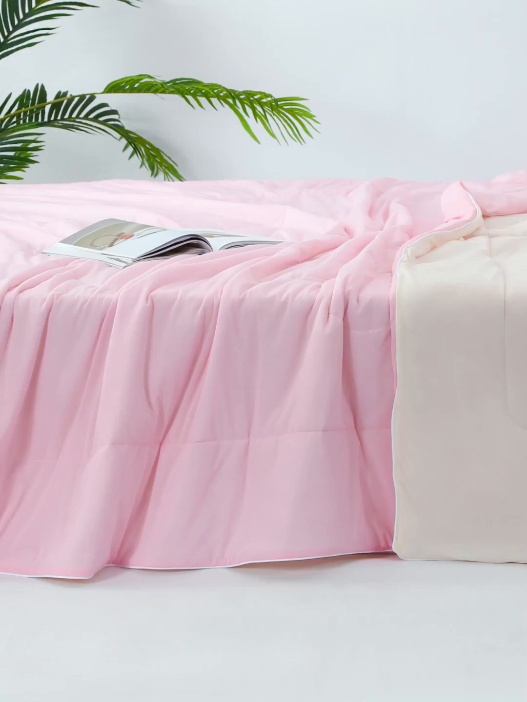 91家纺网 家纺一手货源 找家纺 默忆 2026新款瓜瓜凉感夏被 被子被芯 粉玉色