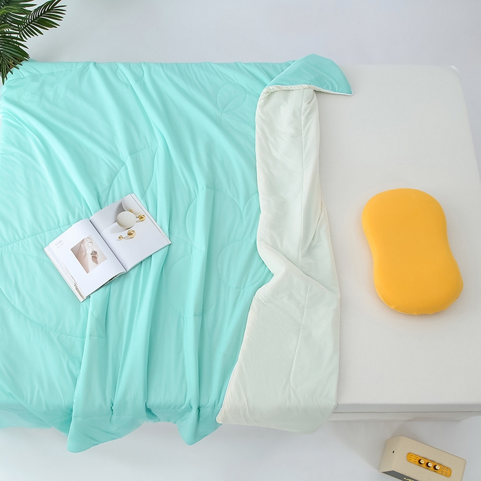 91家纺网 家纺一手货源 找家纺 默忆 2026新款瓜瓜凉感夏被 被子被芯 湖水蓝