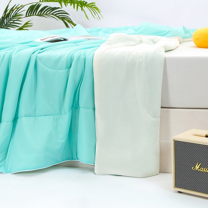 91家纺网 家纺一手货源 找家纺 默忆 2026新款瓜瓜凉感夏被 被子被芯 湖水蓝